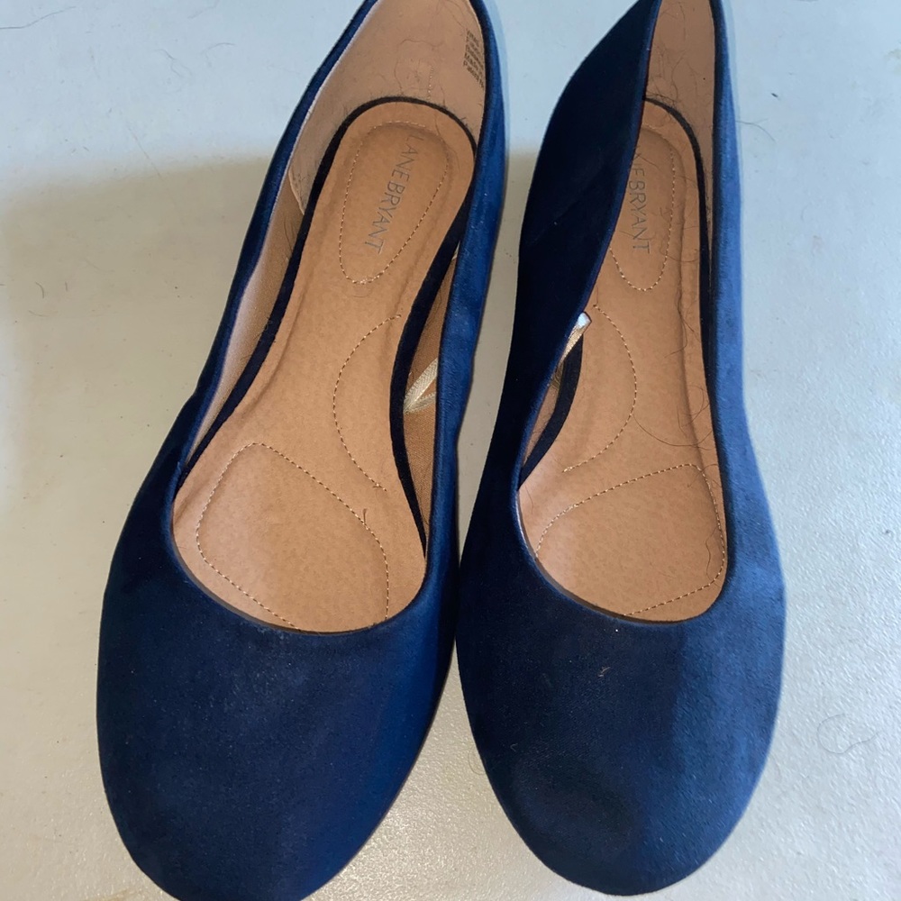 Lane Bryant blue flats, 12w, EUC
